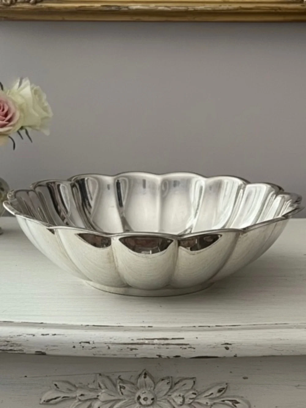 Vintage Reed & Barton Silver Plated Serving 8” Bowl / Scalloped Fluted Bowl